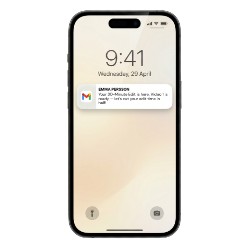 Phone showing the free download arriving in your inbox — click to claim it